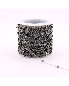 304 Stainless Steel Lanac 3x1mm, Hematit 2x2mm...SSL-23L33B-20m