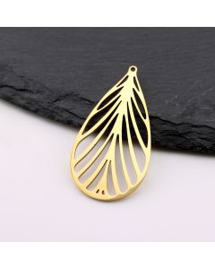 Stainless Steel privezak Gold 22x40x1mm, rupa 2mm (23SSK17BG)