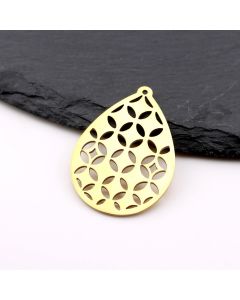 Stainless Steel privezak Gold 24x40x1mm, rupa 2mm (23SSK17CG)