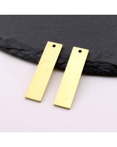 Stainless Steel privezak Gold 10x40x1 mm, rupa 2mm (23SSK11BG)