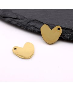 Stainless Steel privezak Gold 14x15 x1 mm, rupa 2mm (23SSK01BG)