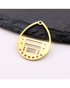 Stainless Steel privezak Gold 22x29x1mm, rupa 2mm (23SSK12AG)