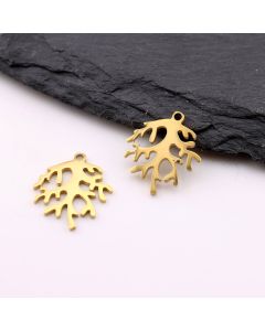 Stainless Steel privezak Gold 12x15x1 mm, rupa 2mm (23SSK08AG)