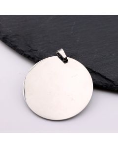 Stainless Steel medaljon 40 x1 mm, rupa 2mm (23SSK05A)