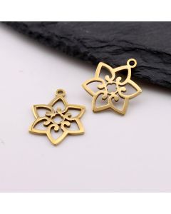 Stainless Steel privezak Gold 15x13x1 mm, rupa 2mm (23SSK15CG)