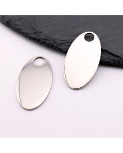 Stainless Steel privezak 20x38x1 mm, rupa 6mm (23SSK16A)