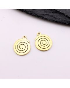 Stainless Steel privezak Gold 15x12x1mm, rupa 2mm (23SSK16BG)