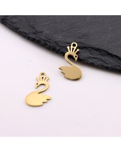 Stainless Steel privezak Gold 12x22x1mm, rupa 2mm (23SSK16DG)