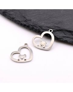 Stainless Steel privezak 16X15x1 mm, rupa 2mm (23SSK13A)