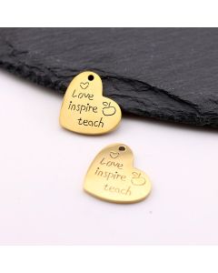 Stainless Steel privezak Gold 15x18x1 mm, rupa 2mm (23SSK13BG)