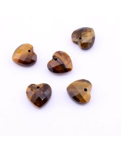 Privezak prirodni kamen Tigrovo Oko - Srce Faset 12 mm ...25KP03-B01