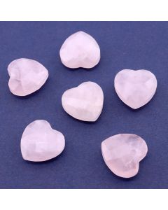 Privezak prirodni kamen Rozen Kvarc - Srce Faset 12 mm ...25KP03-B08