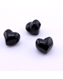 Privezak prirodni kamen Crni Ahat -Srce 12*13 mm ...25KP08-02B