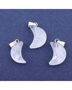 Privezak prirodni kamen  Gorski Kristal- Moon 10*16 mm Faset...25KP09-02