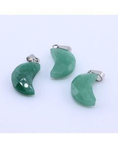 Privezak prirodni kamen Zeleni Aventurin  - Moon 10*16 mm Faset...25KP09-07
