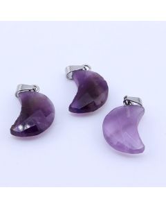 Privezak prirodni kamen Ametist  - Moon 10*16 mm Faset...25KP09-08