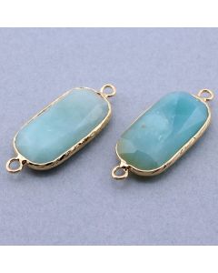 Konektor prirodni kamenl Amazonit- 15*35x5 mm Gold...25KP16G-03
