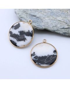 Privezak prirodni kamen Zebra Jaspis -  30*2 mm Gold...25KP17-01