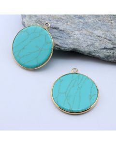 Privezak prirodni kamen Bojeni Howlite -  30*2 mm Gold...25KP17-03