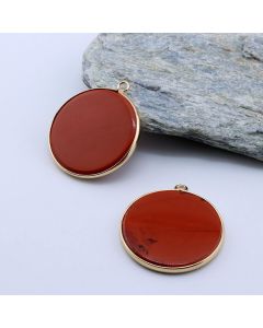 Privezak prirodni kamen Crveni Jaspis -  30*2 mm Gold...25KP17-04