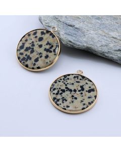 Privezak prirodni kamen Jaspis Dalmatinac -  30*2 mm Gold...25KP17-06