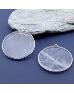 Privezak prirodni kamen Gorski Kristal-  40*2 mm Silver...25KP18-02