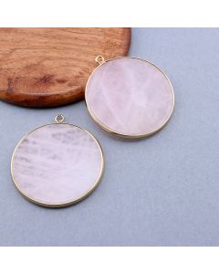 Privezak prirodni kamen Rozen Kvarc-  40*2 mm Gold...25KP20-01