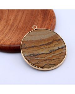 Privezak prirodni kamen Pejzažni Jaspis -  40*2 mm Gold...25KP20-04