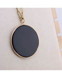 Privezak prirodni kamen Crni Ahat-  50*2 mm Gold...25KP21-03