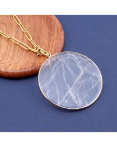 Privezak prirodni kamen Gorski Kristal-  50*2 mm Gold...25KP21-05