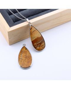 Privezak prirodni kamen Pejzažni Jaspis-  21*45 mm Silver...25KP22-08