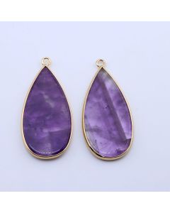 Privezak prirodni kamen Ametist -  21*45 mm Gold...25KP22G-01