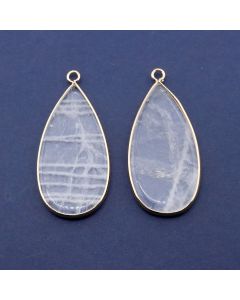 Privezak prirodni kamen Gorski Kristal -  21*45 mm Gold...25KP22G-04