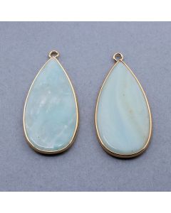 Privezak prirodni kamen Amazonit-  21*45 mm Gold...25KP22G-06