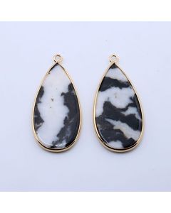 Privezak prirodni kamen Zebra Jaspis-  21*45 mm Gold...25KP22G-10