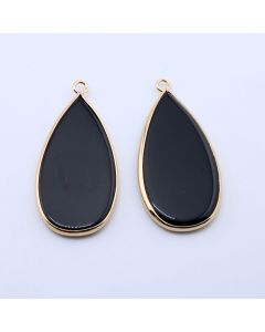 Privezak prirodni kamen Crni Ahat -  21*45 mm Gold...25KP22G-12