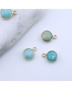 Privezak prirodni kamen Amazonit- 14 mm Gold...25KP24-B04