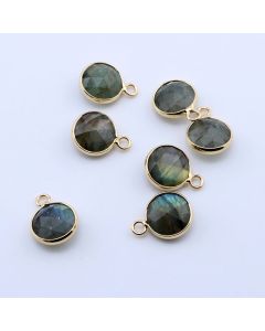 Privezak prirodni kamen Labradoritt- 11 mm Gold...25KP25B-02