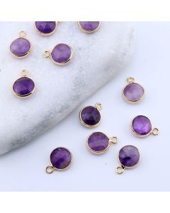 Privezak prirodni kamen Crni Ahat- 11 mm Gold...25KP25B-01