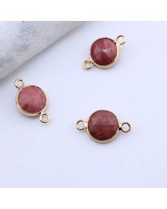 Konektor prirodni kamen Rodonit - 11 mm Gold...25KP24-A03