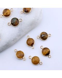 Konektor prirodni kamen Tigrovo Oko- 11 mm Gold...25KP24-A04