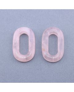 Konektor/Perla prirodni kamen Rozen Kvarc- 25*40*6 mm...25KP26-03