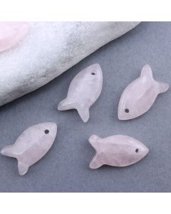 Privezak prirodni kamen Rozen Kvarc-Fish 12*22 mm ...25KP29-07