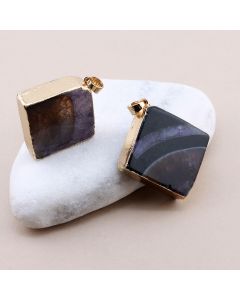 Privezak prirodni kamen Ahat sa legurom metala...23KP104