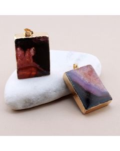 Privezak prirodni kamen Ahat sa legurom metala...23KP105