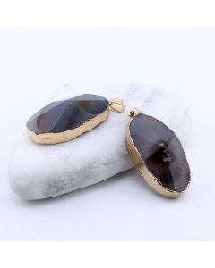 Privezak prirodni kamen Ahat sa legurom metala...23KP112