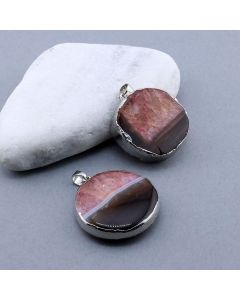 Privezak prirodni kamen Ahat sa legurom metala...23KP113