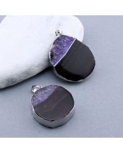 Privezak prirodni kamen Ahat sa legurom metala...23KP114