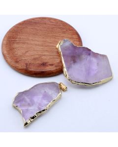 Privzak prirodni kamen Ametist sa legurom metala ...23KP149