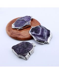 Privzak prirodni kamen Ametist sa legurom metala ...23KP153